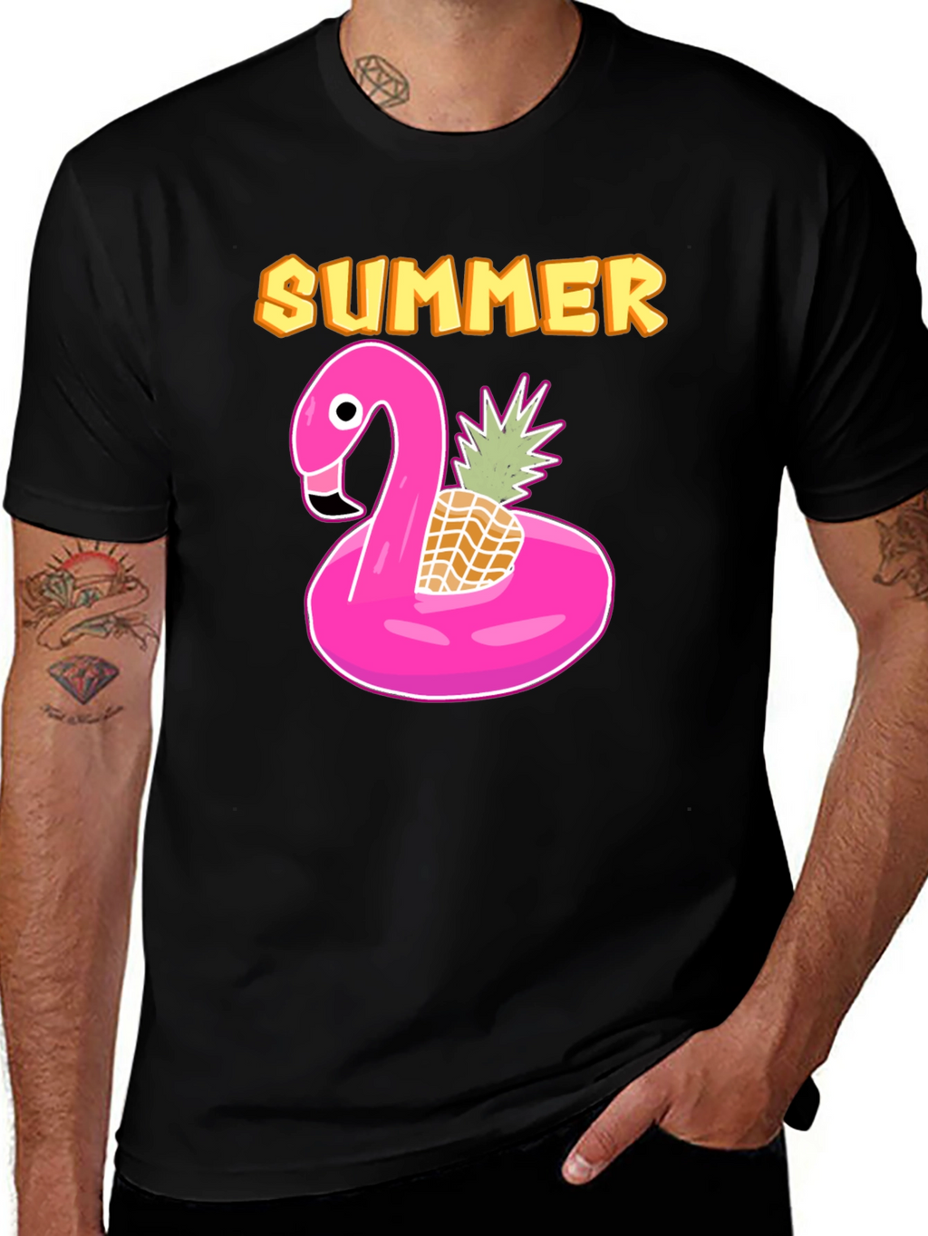 Summer Flamingo & Pineapple T-Shirt