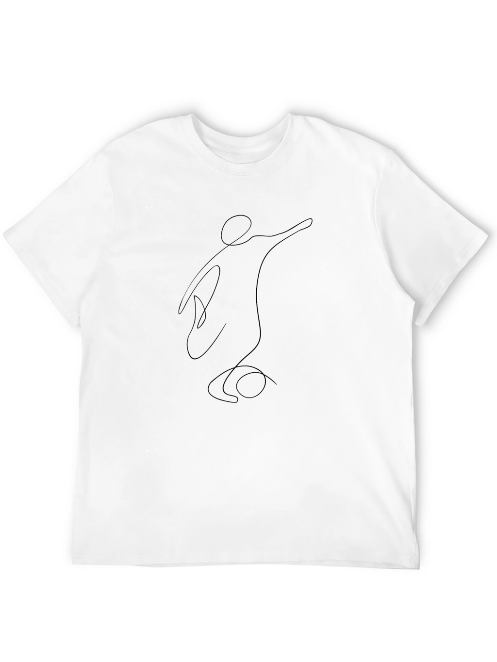 Abstract Line Art Black T-Shirt