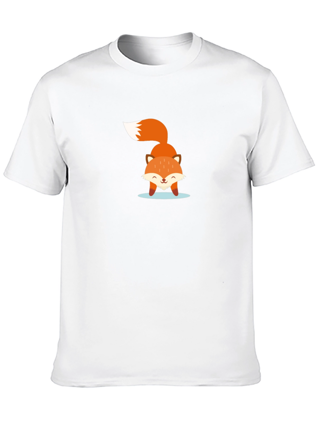 Cute Fox Graphic Black T-Shirt