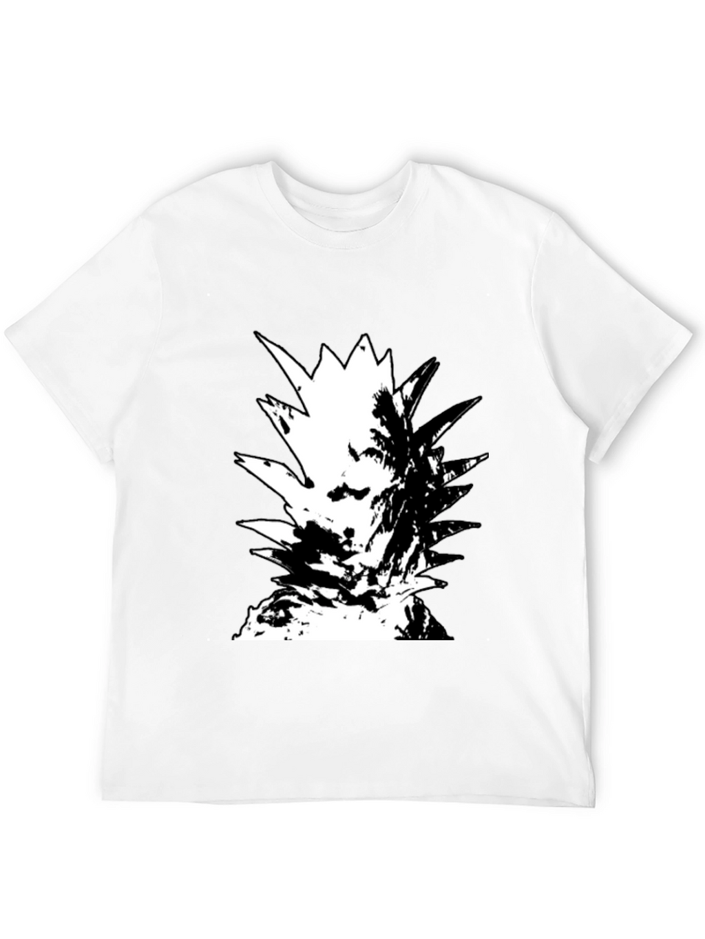 Abstract Pineapple Graphic Tee - Black Cotton Casual Wear