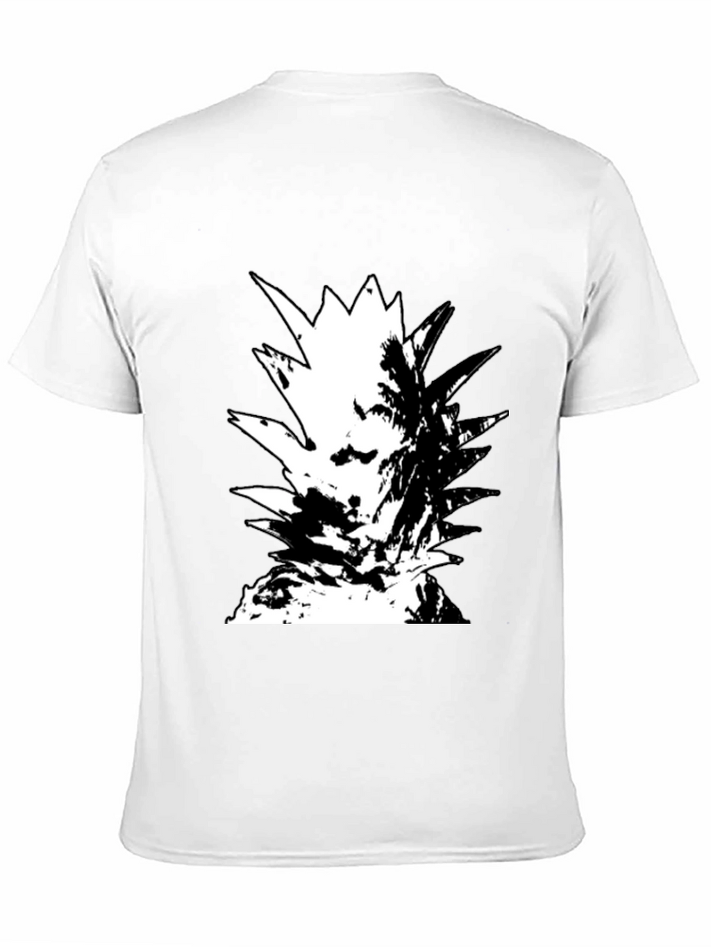Abstract Pineapple Graphic Tee - Black Cotton Casual Wear