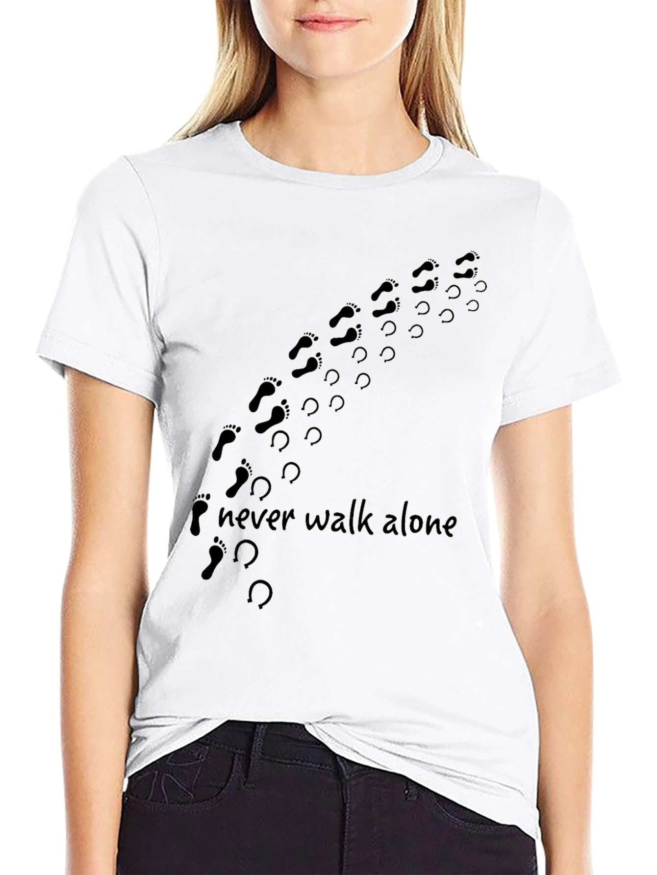 Never Walk Alone Graphic Print Tee