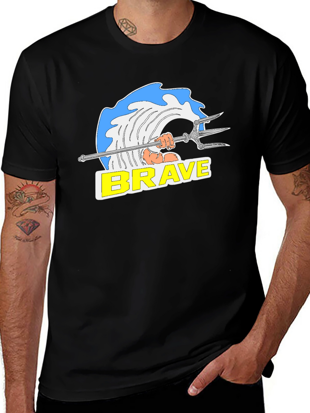 Brave Graphic T-Shirt - Black Cotton Tee
