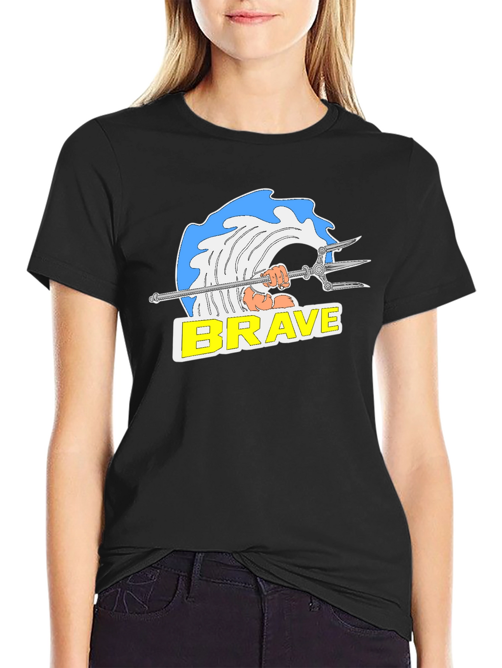 Brave Graphic T-Shirt - Black Cotton Tee