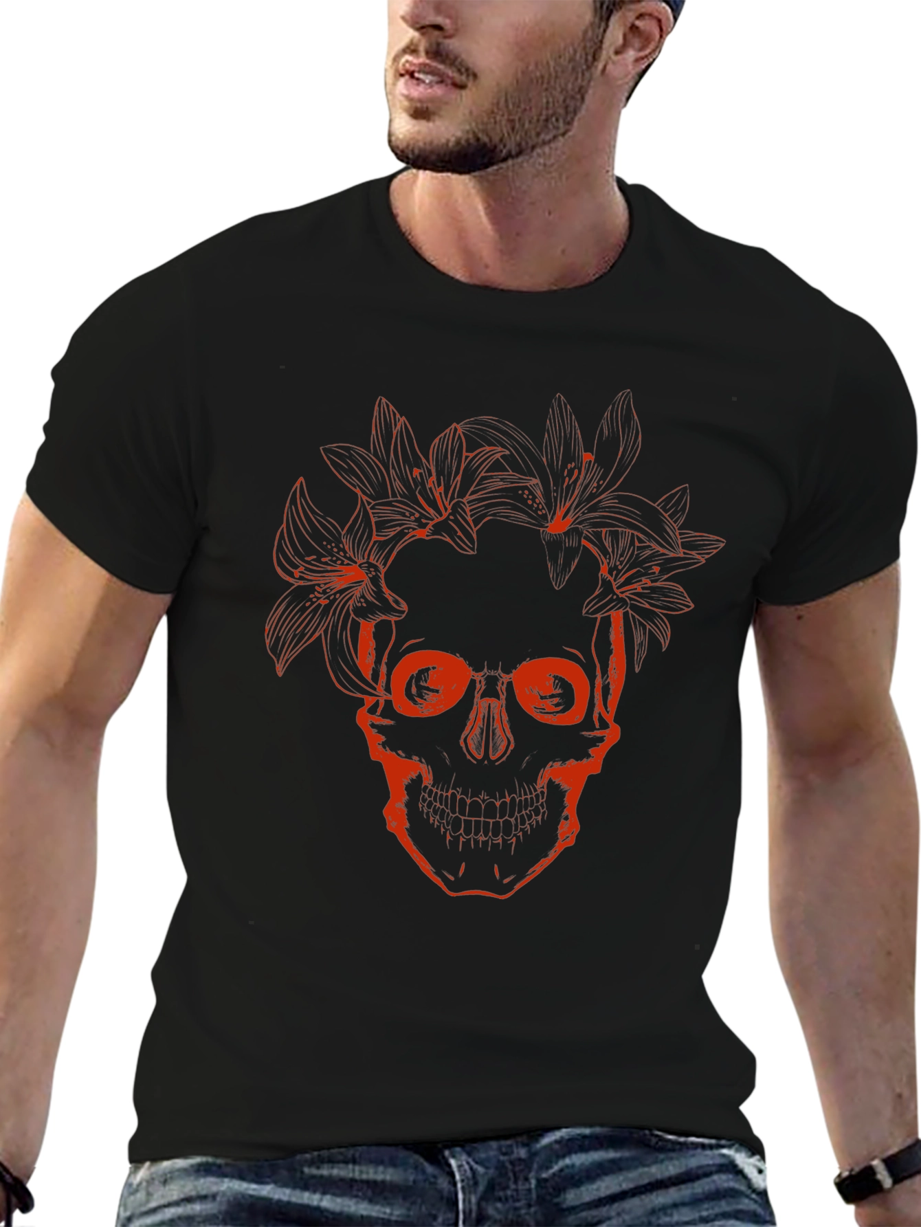 Skull & Lily Graphic Black T-Shirt