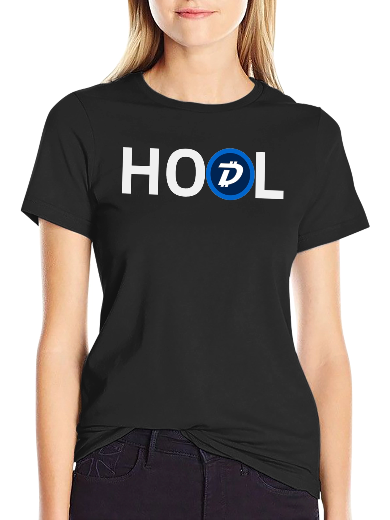 HOOL Crypto T-Shirt - Black Cotton Blend Casual Tee