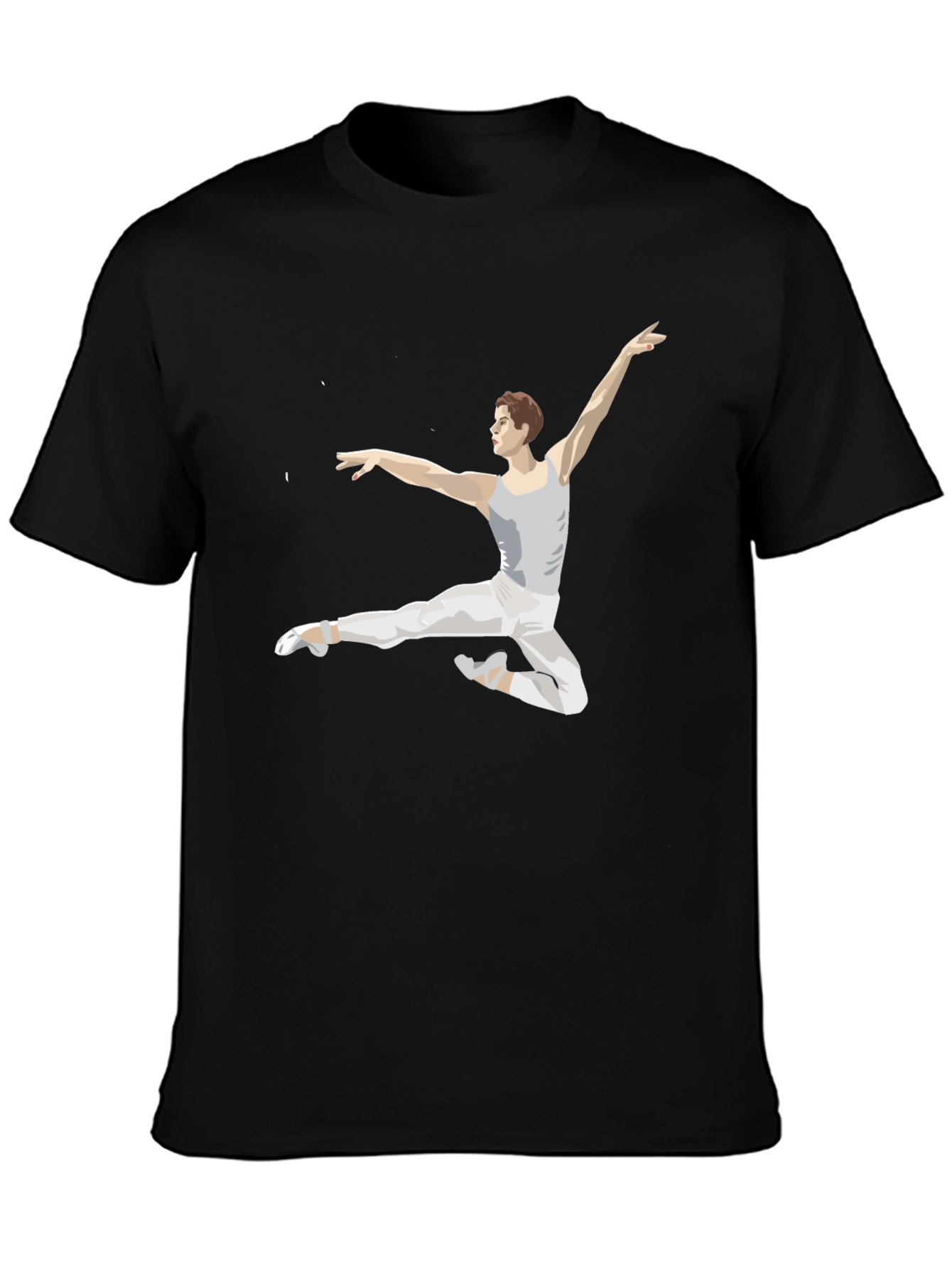 Ballet Dancer Graphic Tee - Black Cotton T-Shirt