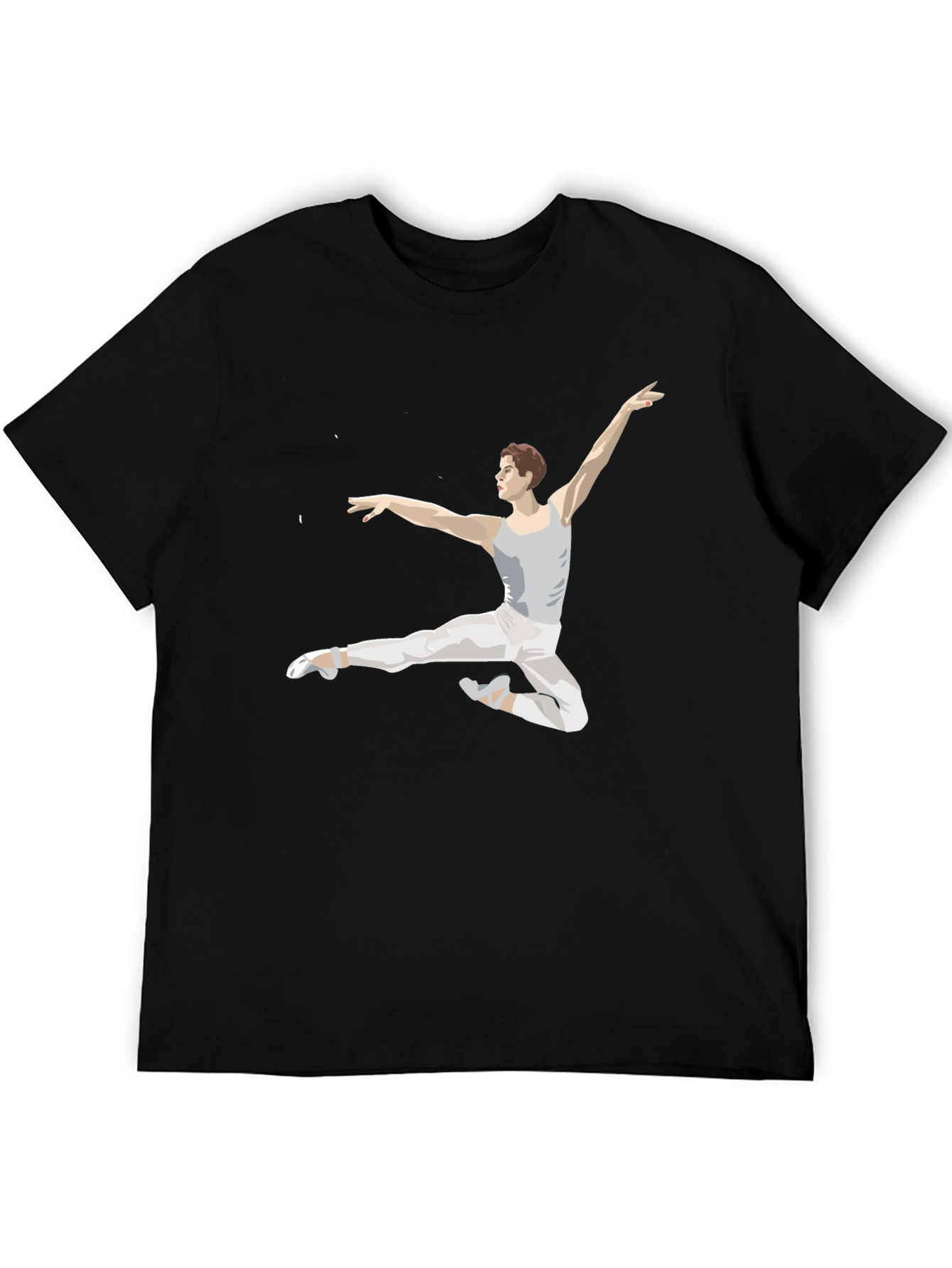 Ballet Dancer Graphic Tee - Black Cotton T-Shirt