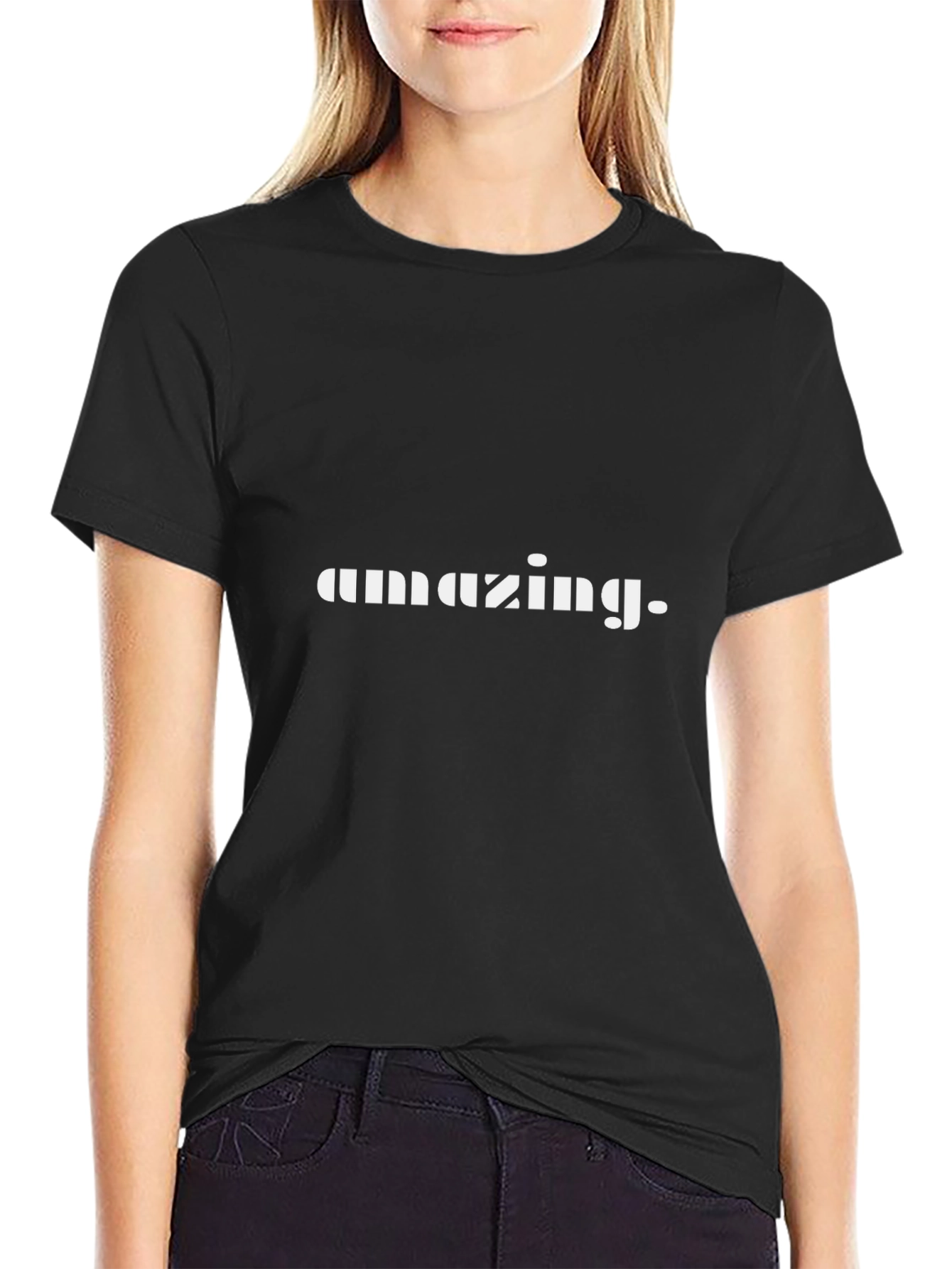Amazing Graphic Tee - Black Cotton T-Shirt