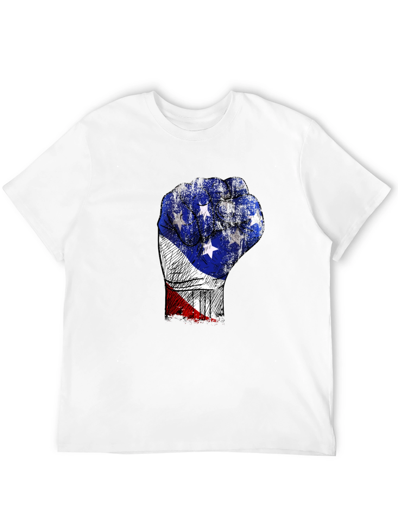 Patriotic Fist Graphic Tee - USA Pride T-Shirt
