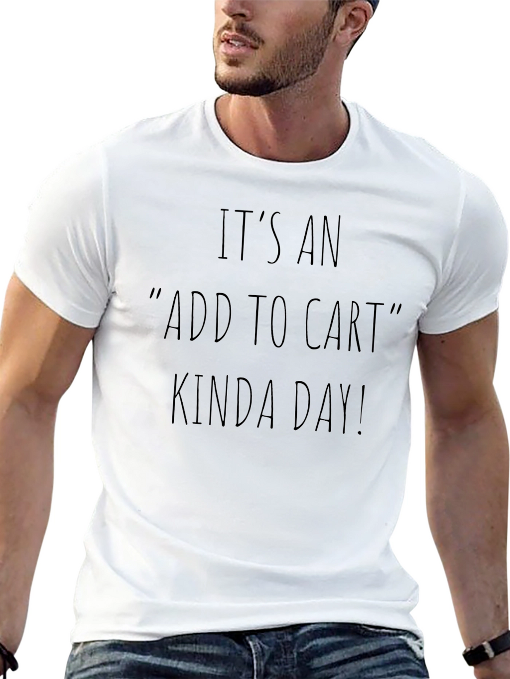 Add to Cart Kinda Day Black T-Shirt