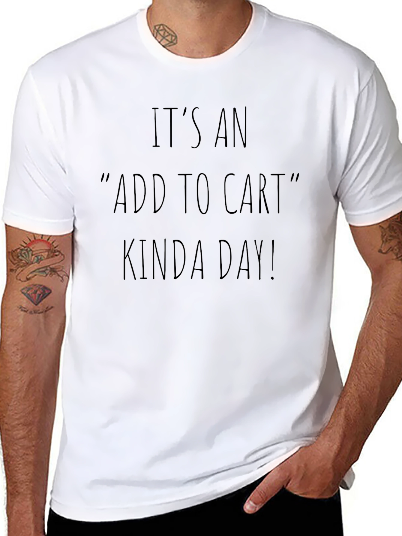 Add to Cart Kinda Day Black T-Shirt