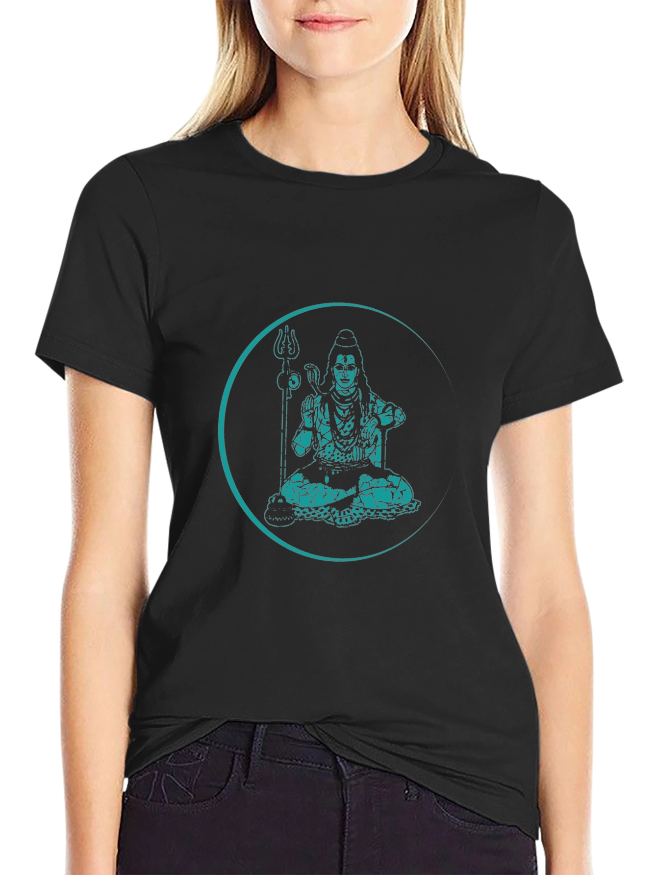 Shiva Graphic Print Black T-Shirt