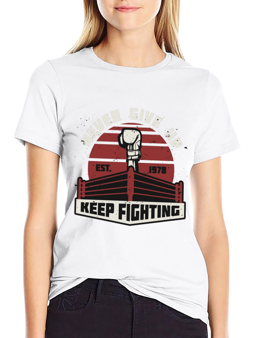 Never Give Up Boxing T-Shirt