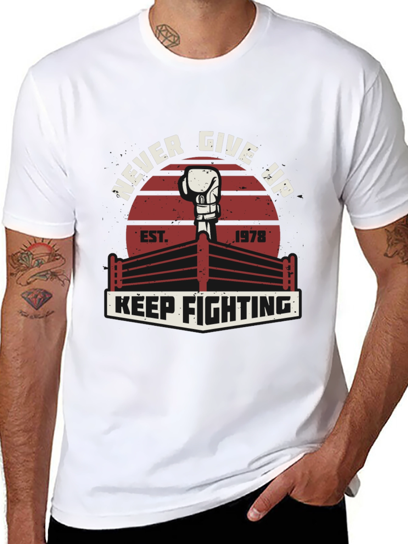Never Give Up Boxing T-Shirt