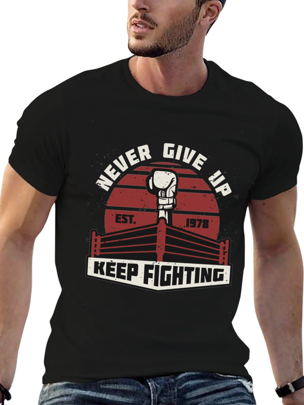 Never Give Up Boxing T-Shirt