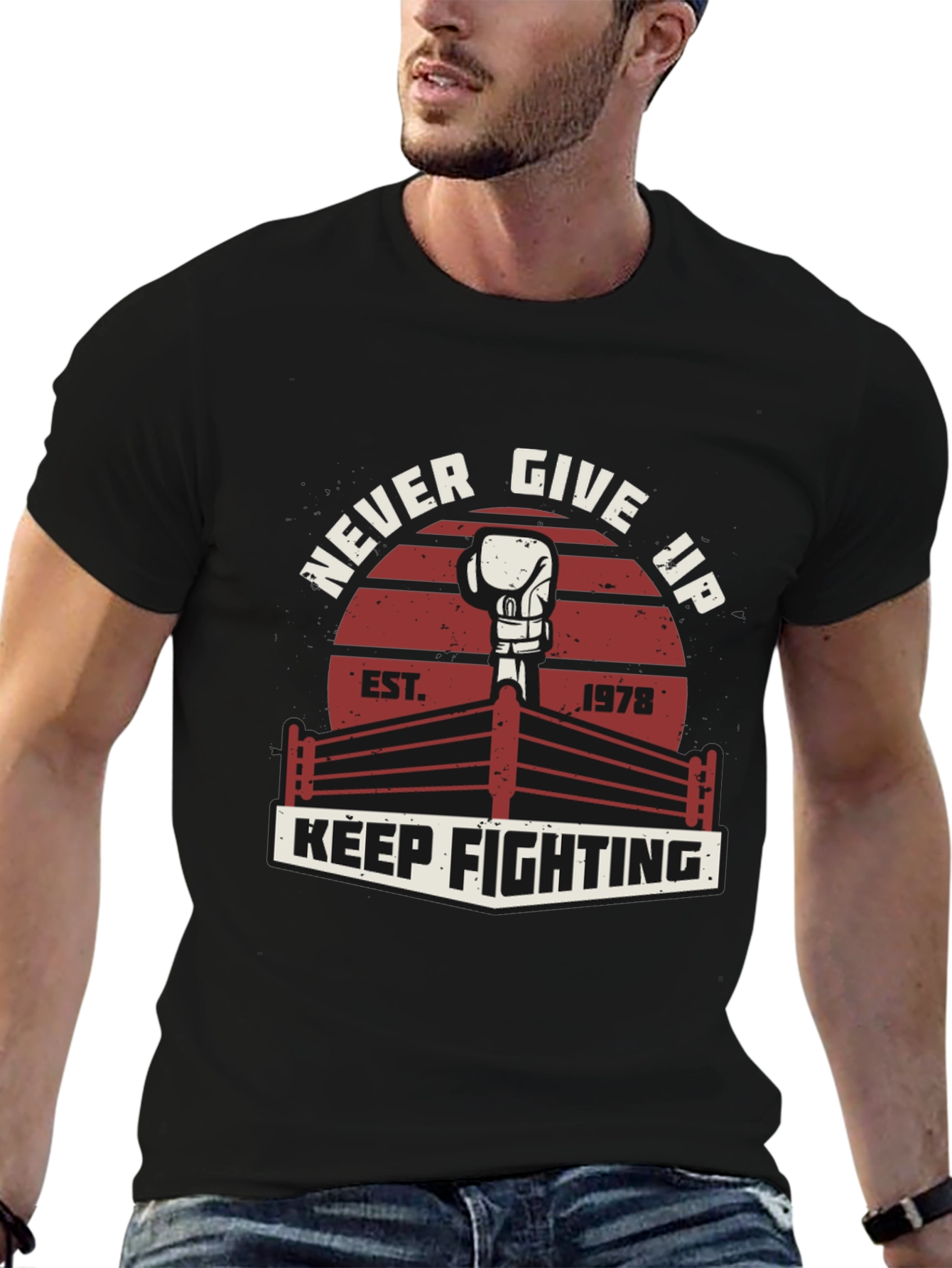 Never Give Up Boxing T-Shirt