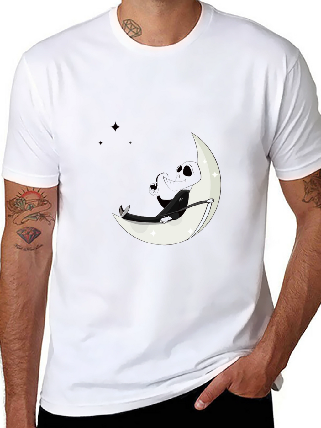 Moon Dreamer Graphic Tee - Black Cotton Comfort