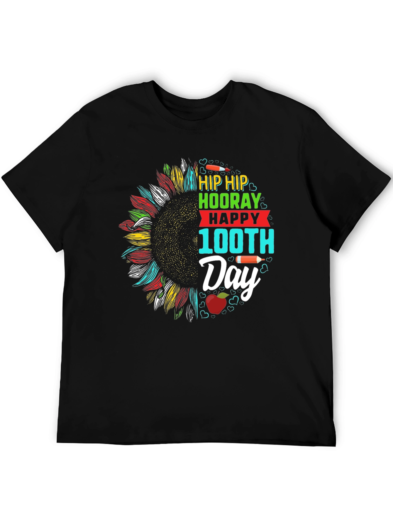 Happy 100th Day T-Shirt - Sunflower Design