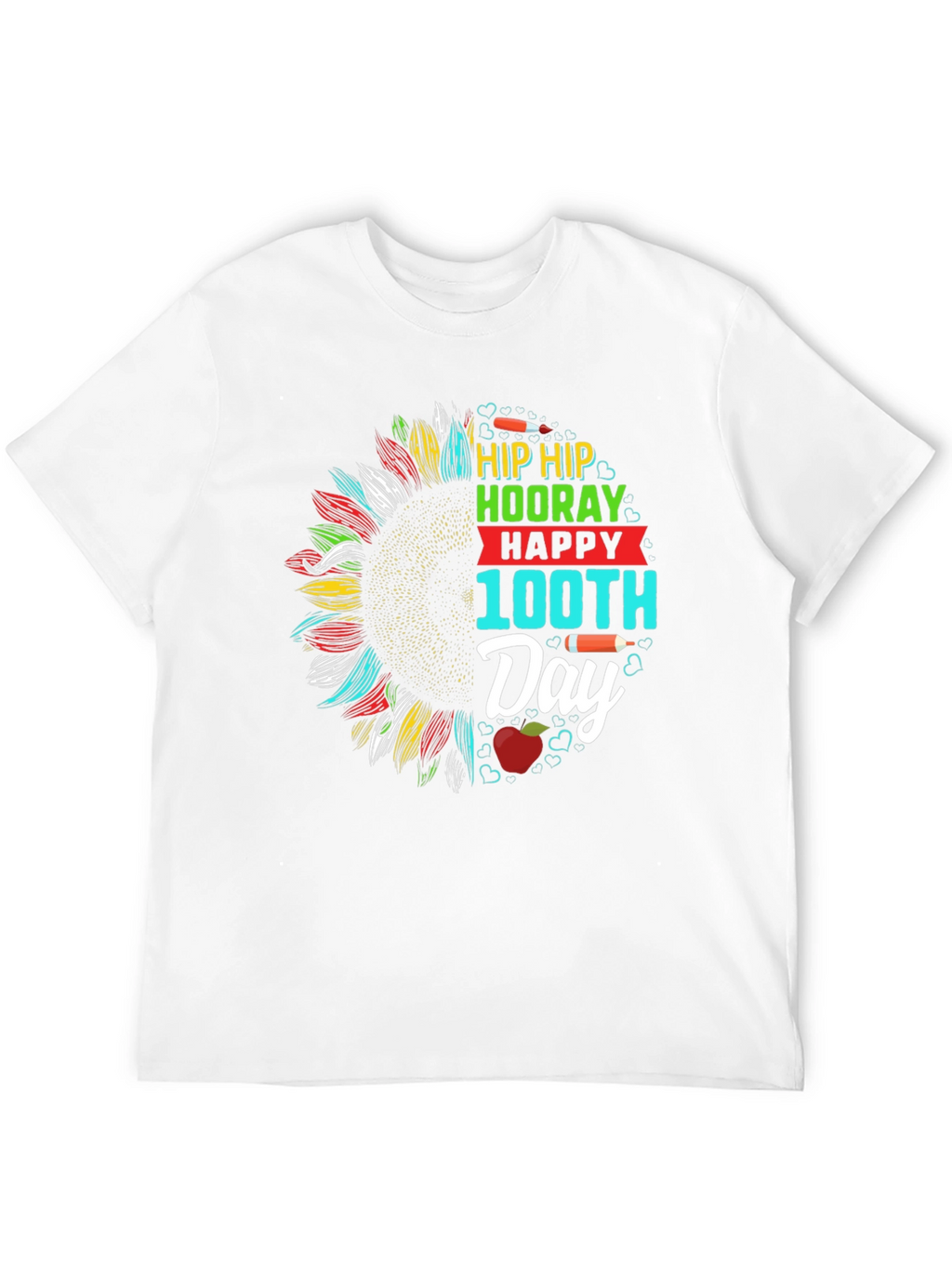 Happy 100th Day T-Shirt - Sunflower Design
