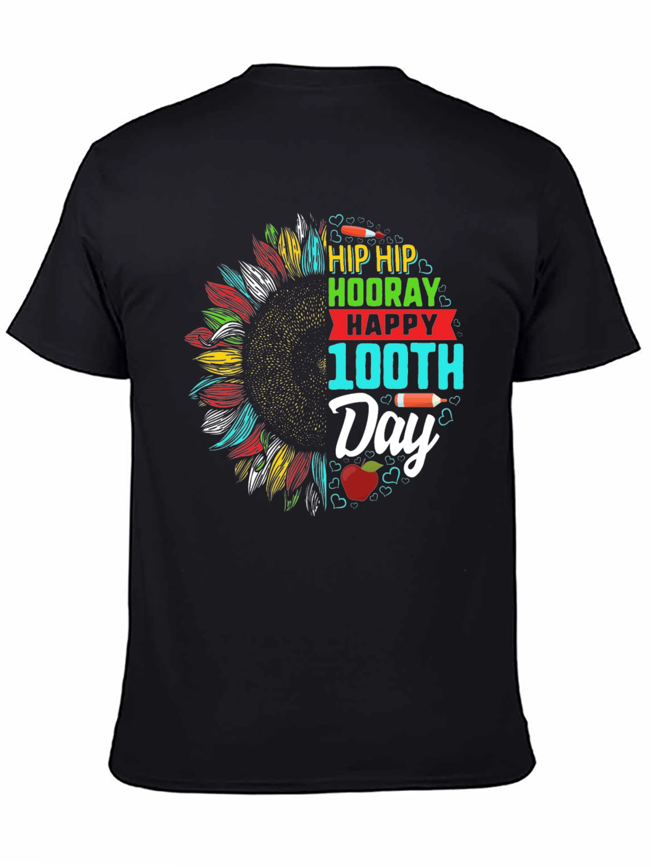 Happy 100th Day T-Shirt - Sunflower Design