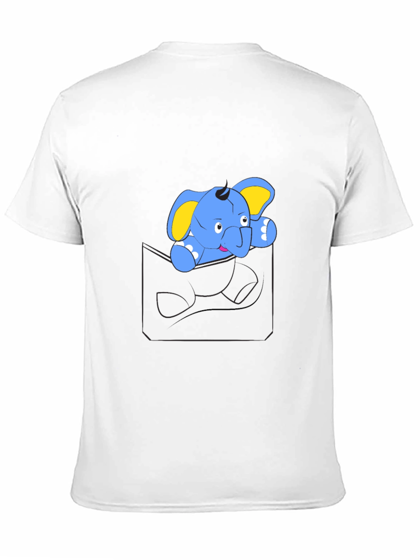 Cute Cartoon Elephant Pocket T-Shirt