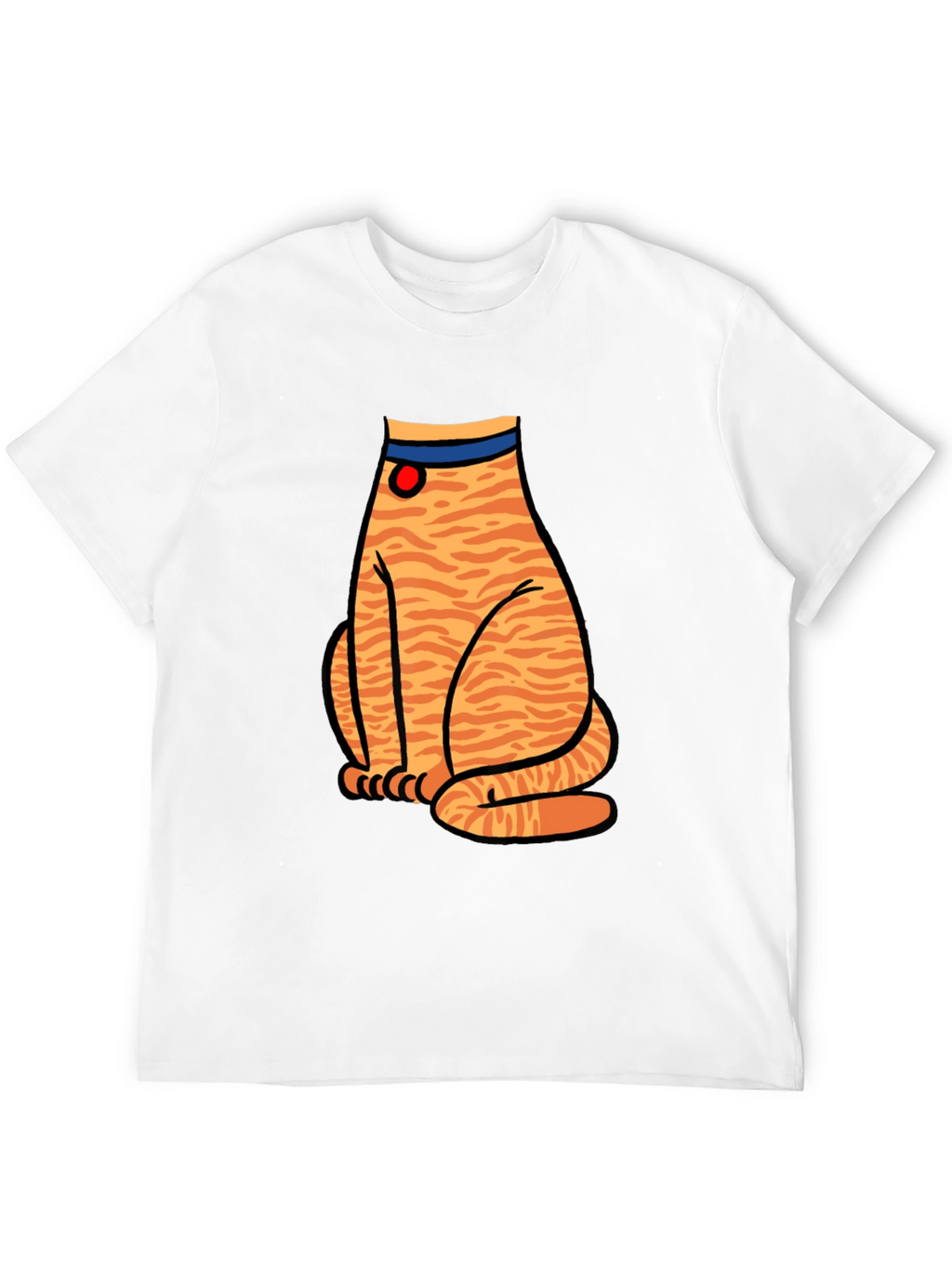 Striped Cat Graphic T-Shirt - Unisex Black Tee