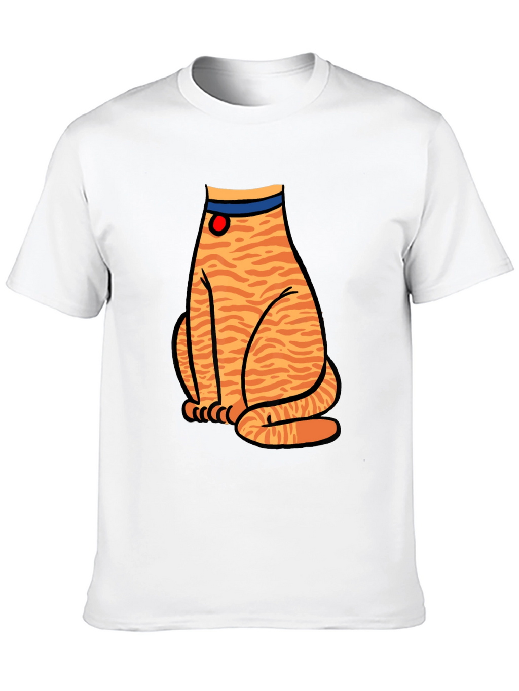 Striped Cat Graphic T-Shirt - Unisex Black Tee