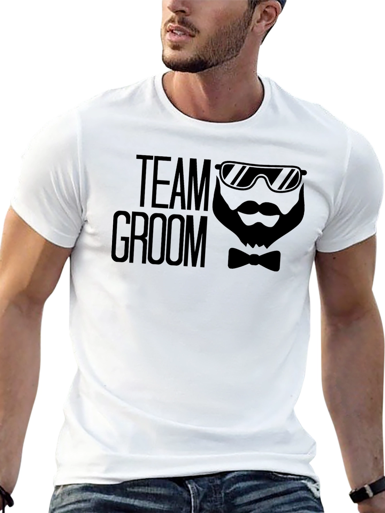 Team Groom Graphic Tee - Black Cotton Blend