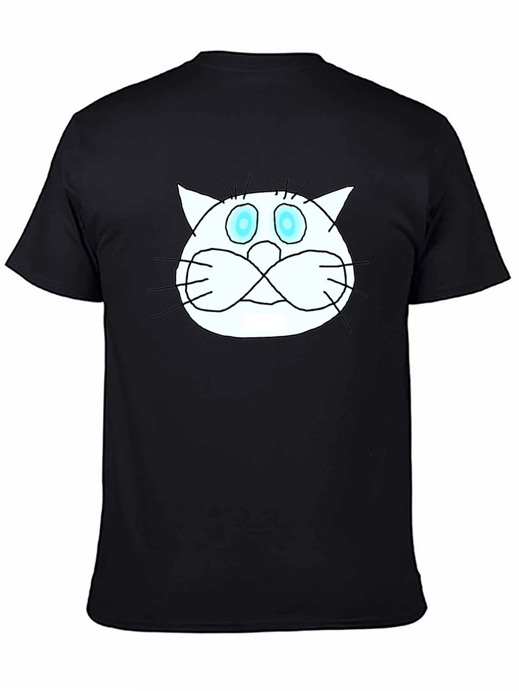 Funny Cat Graphic Tee - Black Crew Neck T-Shirt