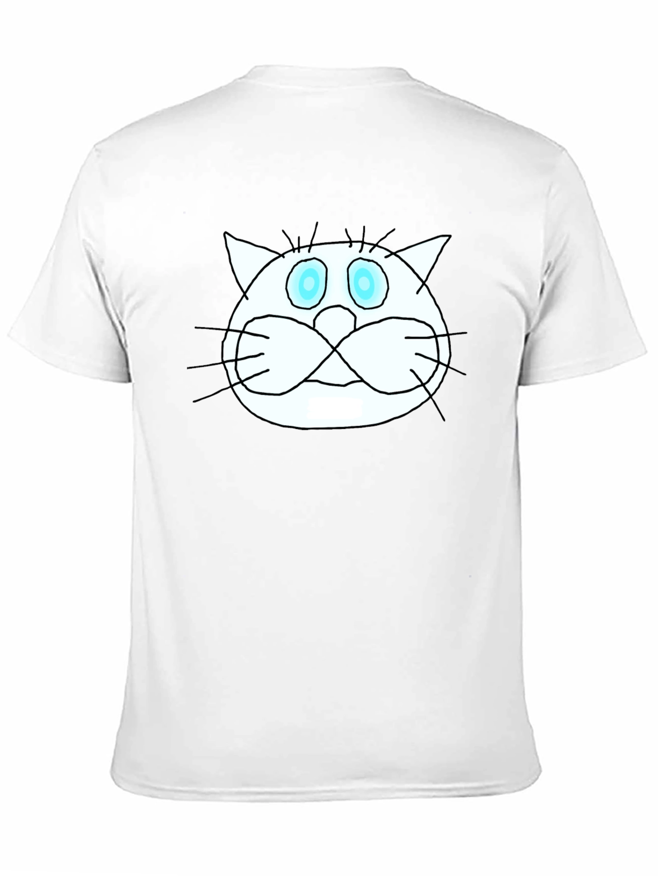 Funny Cat Graphic Tee - Black Crew Neck T-Shirt