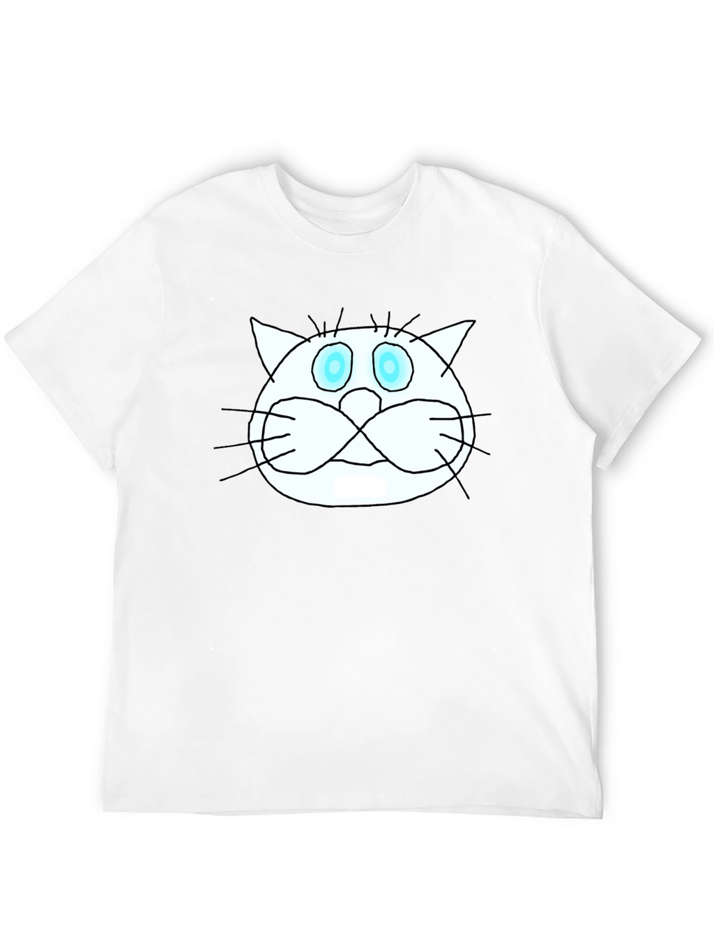 Funny Cat Graphic Tee - Black Crew Neck T-Shirt