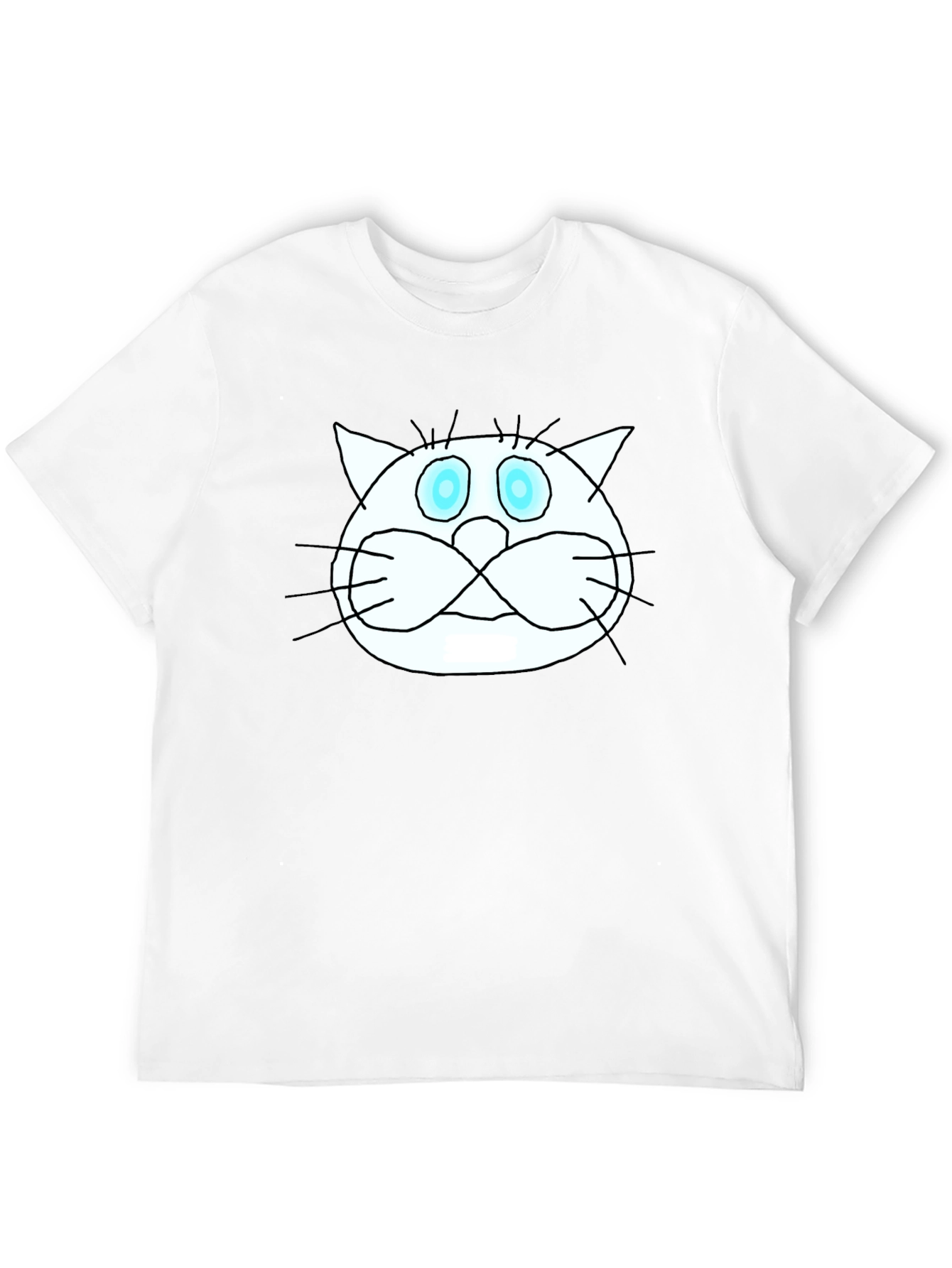 Funny Cat Graphic Tee - Black Crew Neck T-Shirt
