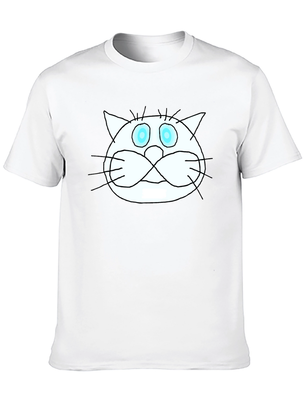 Funny Cat Graphic Tee - Black Crew Neck T-Shirt