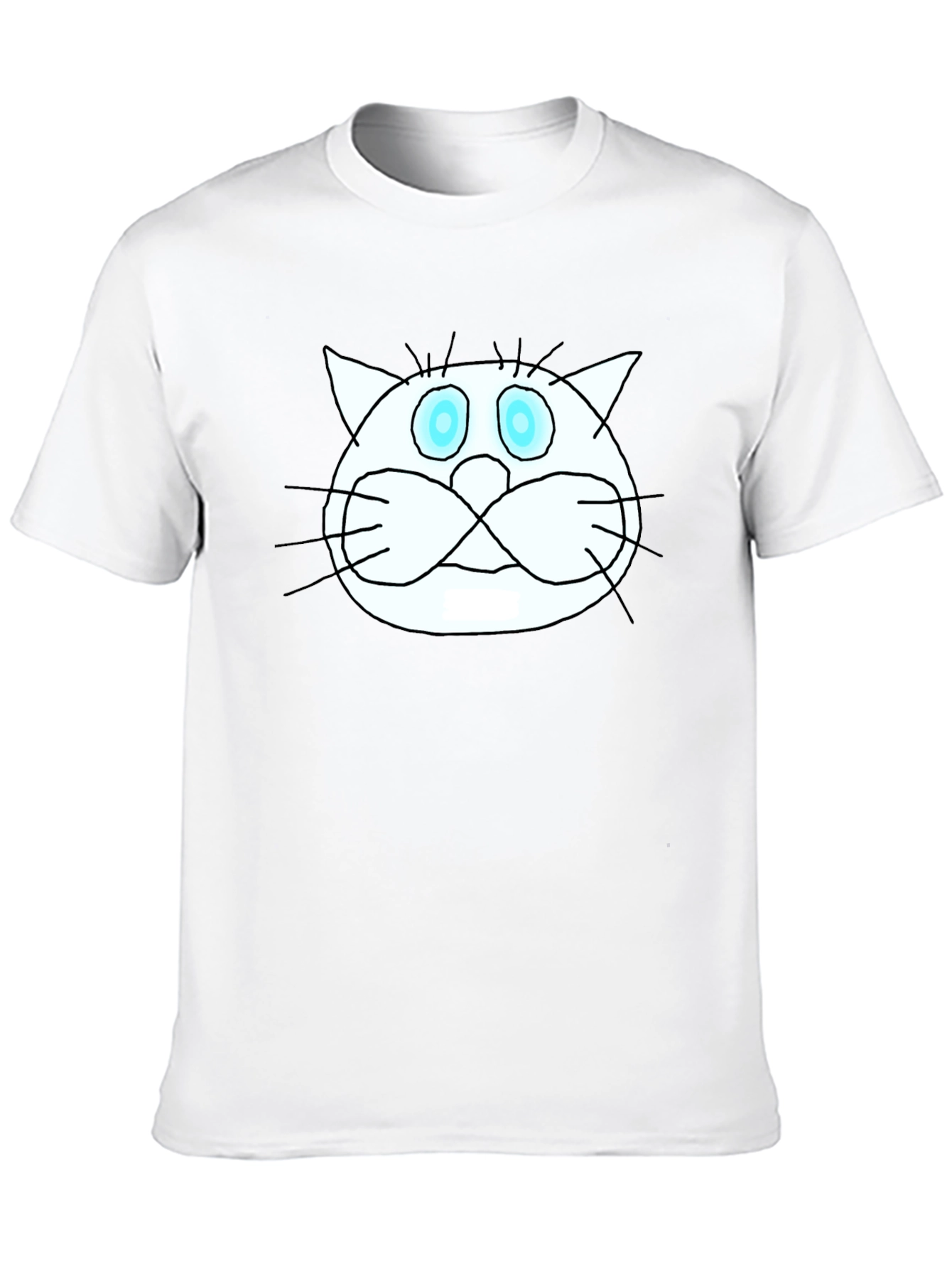 Funny Cat Graphic Tee - Black Crew Neck T-Shirt