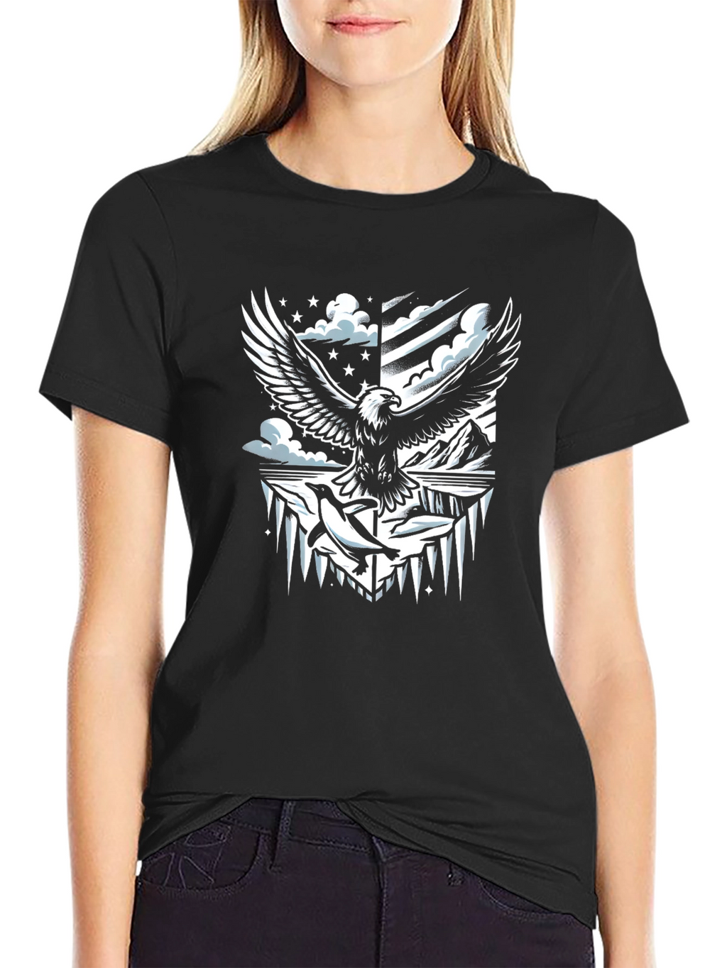 Eagle & Penguin Graphic Tee - Cool Design