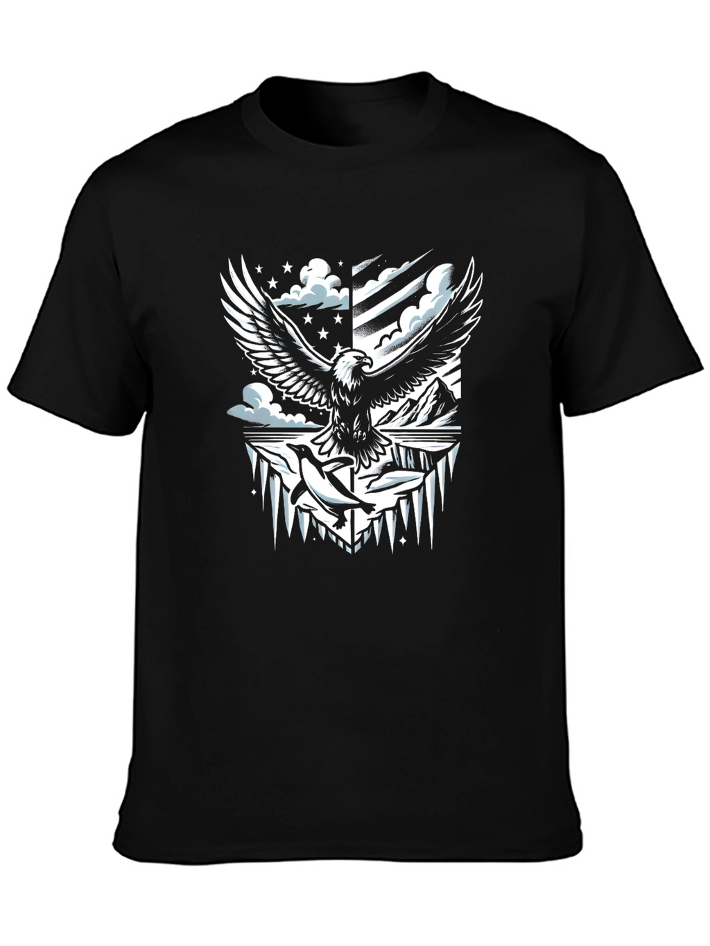 Eagle & Penguin Graphic Tee - Cool Design