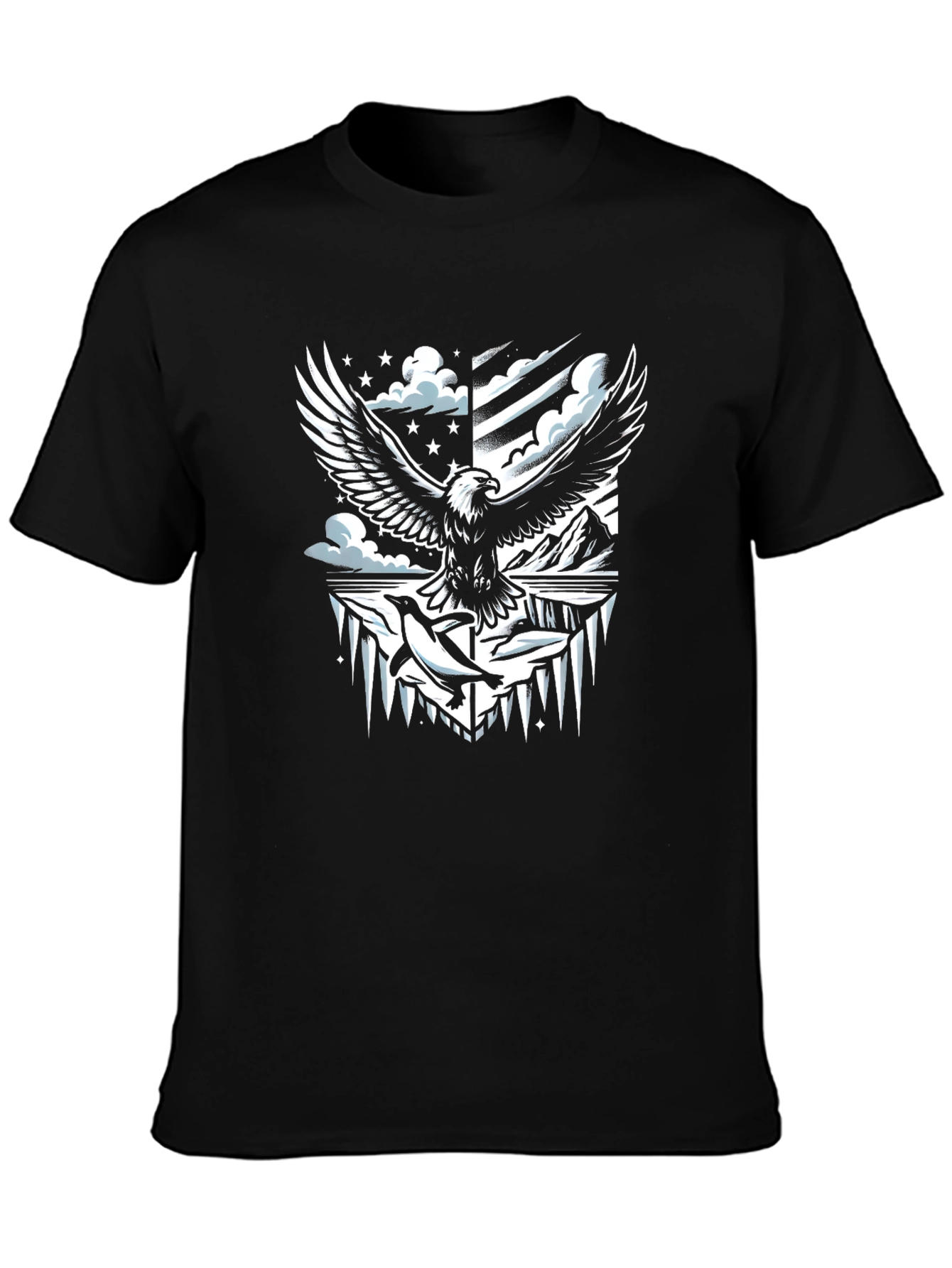 Eagle & Penguin Graphic Tee - Cool Design