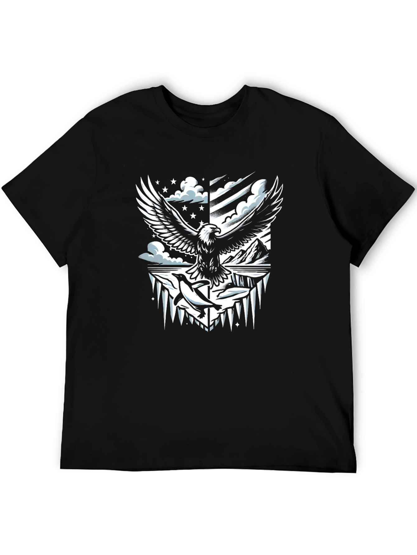 Eagle & Penguin Graphic Tee - Cool Design