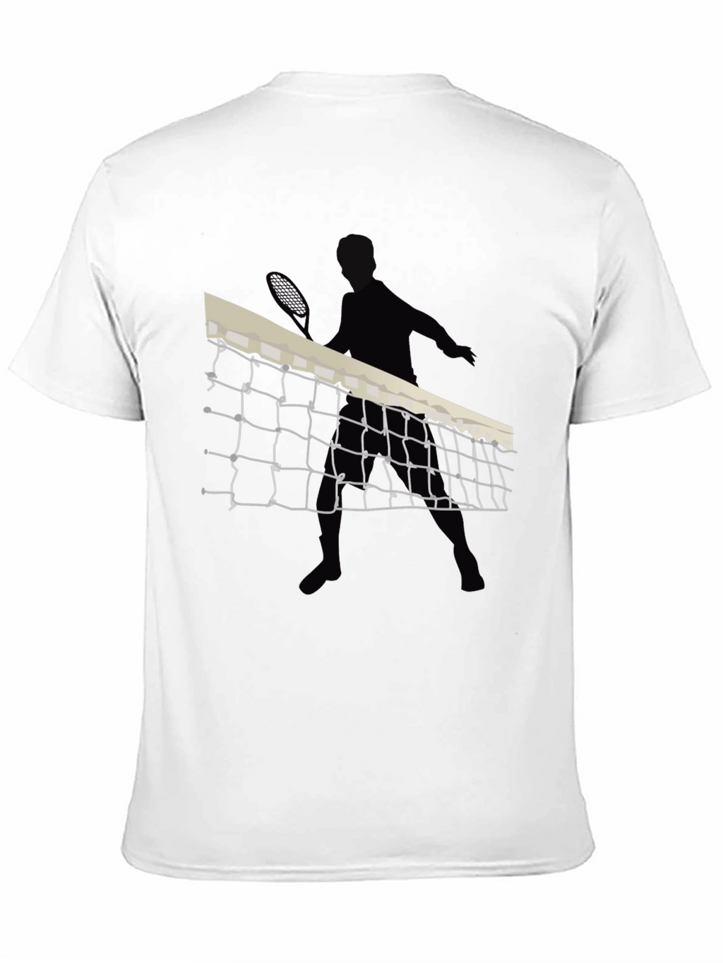Tennis Net Graphic Tee - Black Cotton T-Shirt