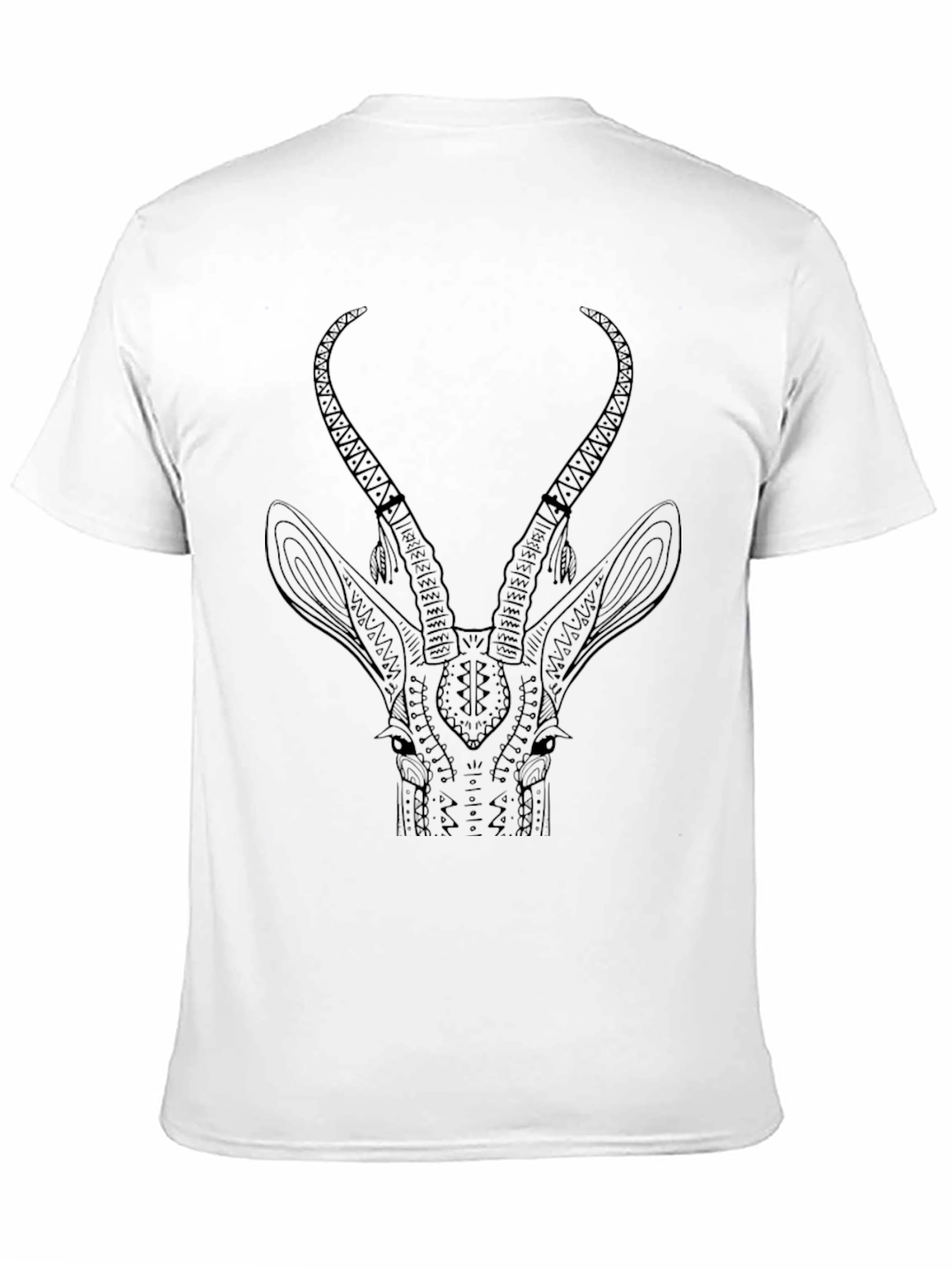 Tribal Antelope Graphic Black T-Shirt