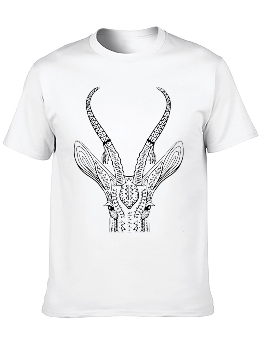 Tribal Antelope Graphic Black T-Shirt