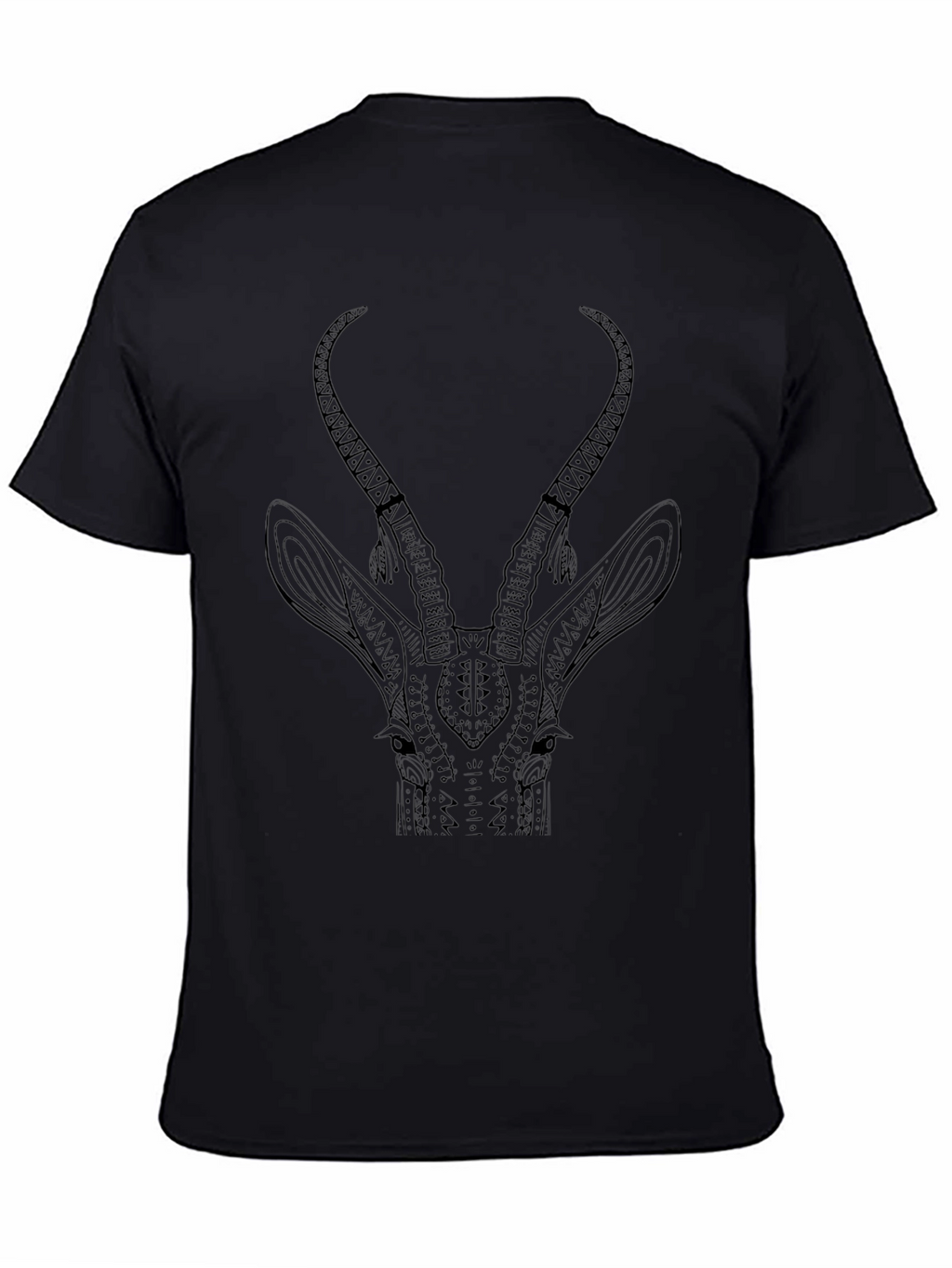 Tribal Antelope Graphic Black T-Shirt