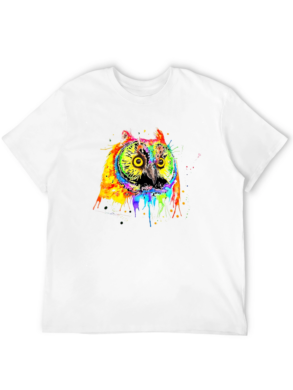 Rainbow Owl Graphic Black T-Shirt