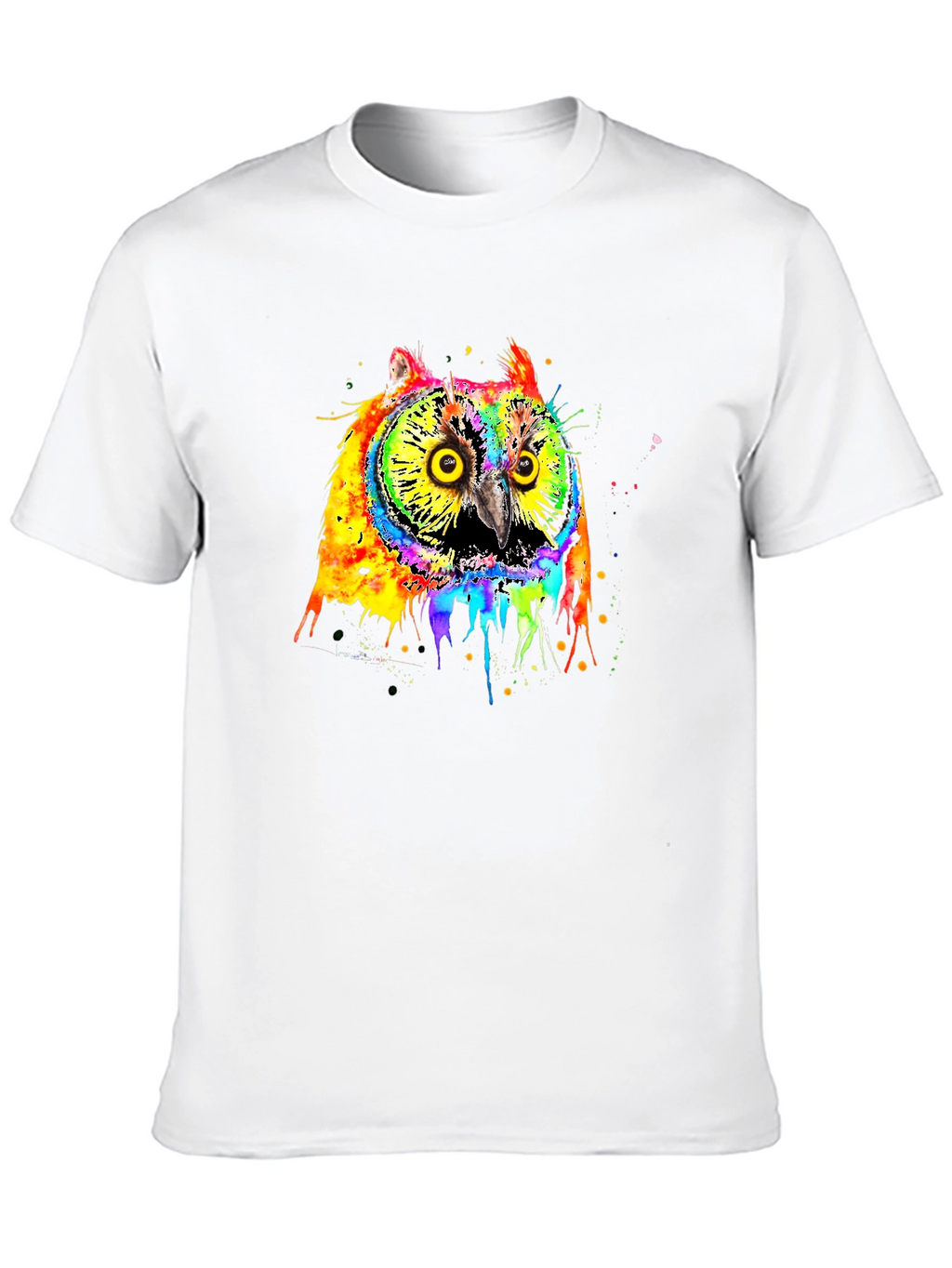 Rainbow Owl Graphic Black T-Shirt