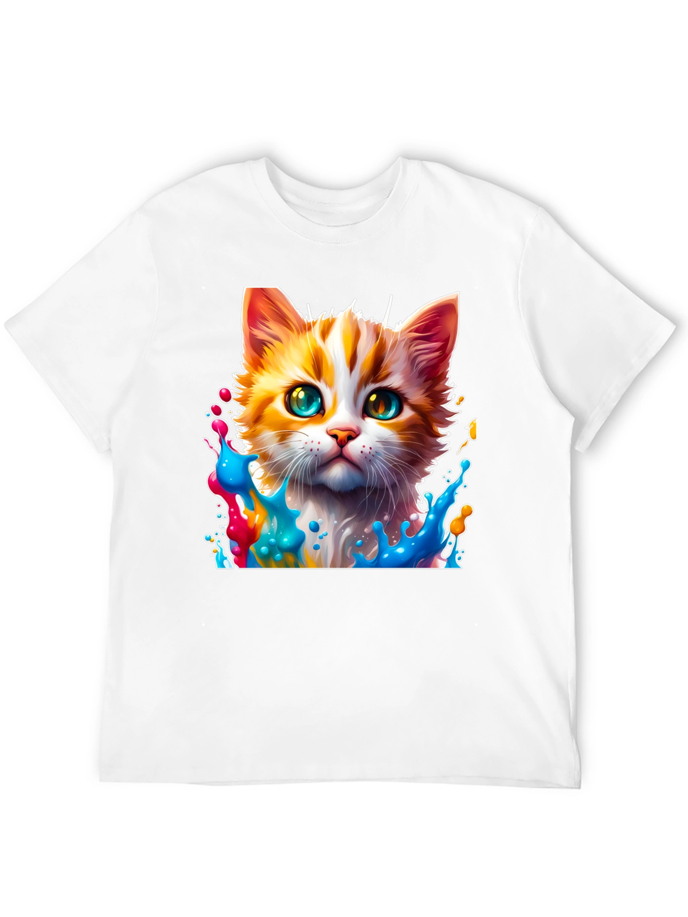 Colorful Cat Splash T-Shirt