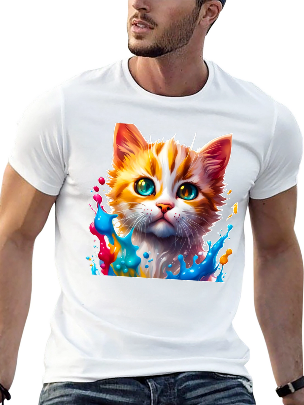 Colorful Cat Splash T-Shirt