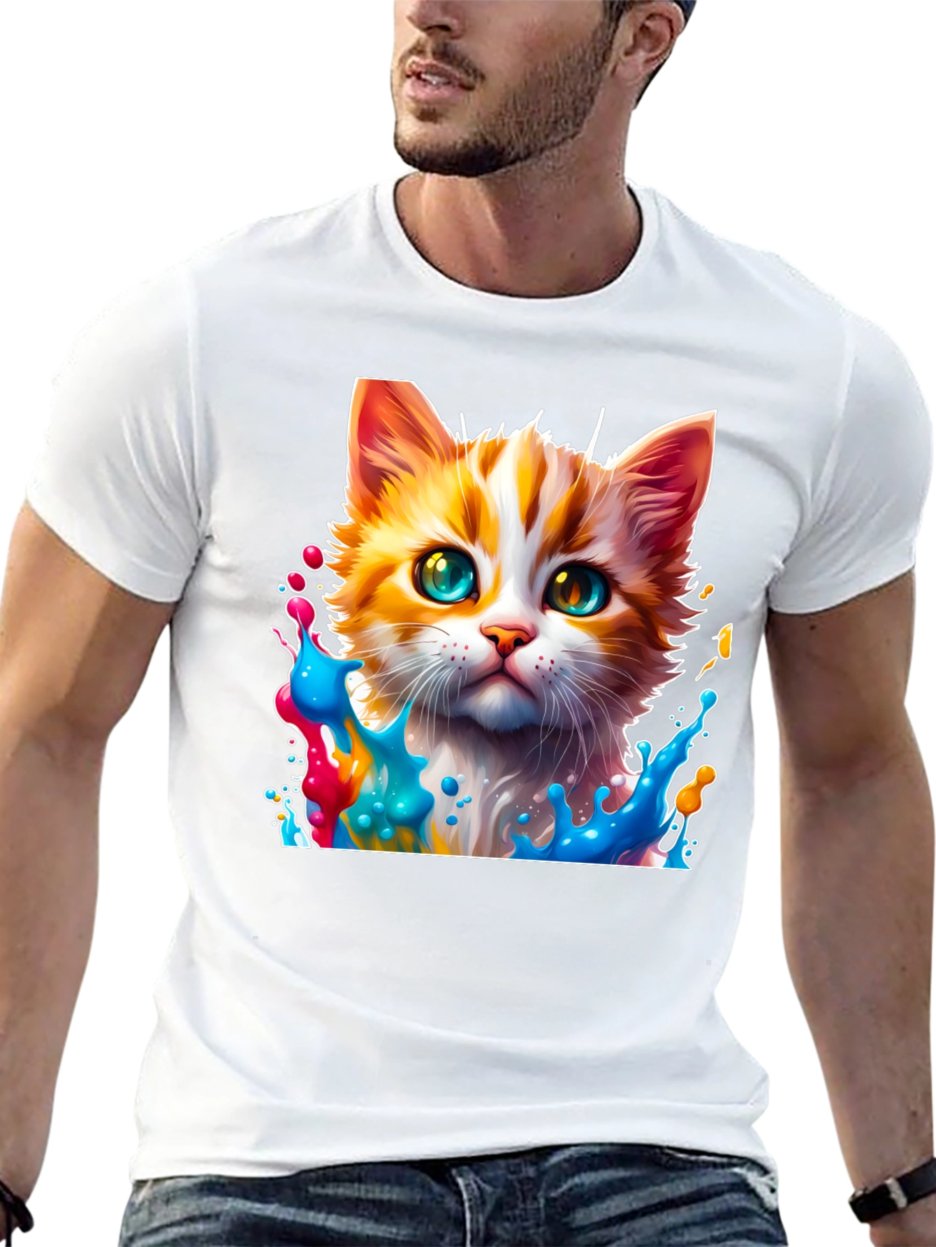Colorful Cat Splash T-Shirt