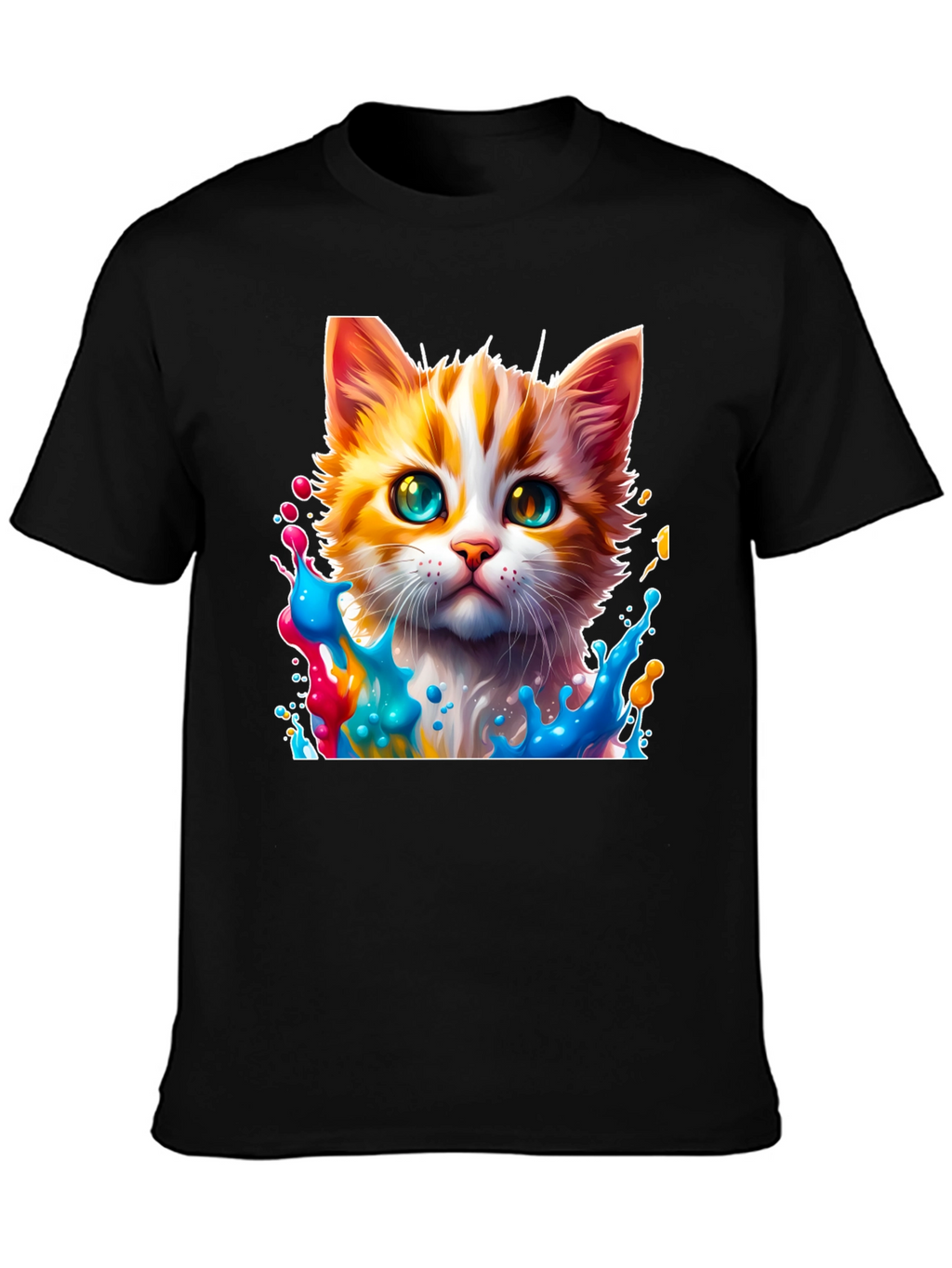Colorful Cat Splash T-Shirt