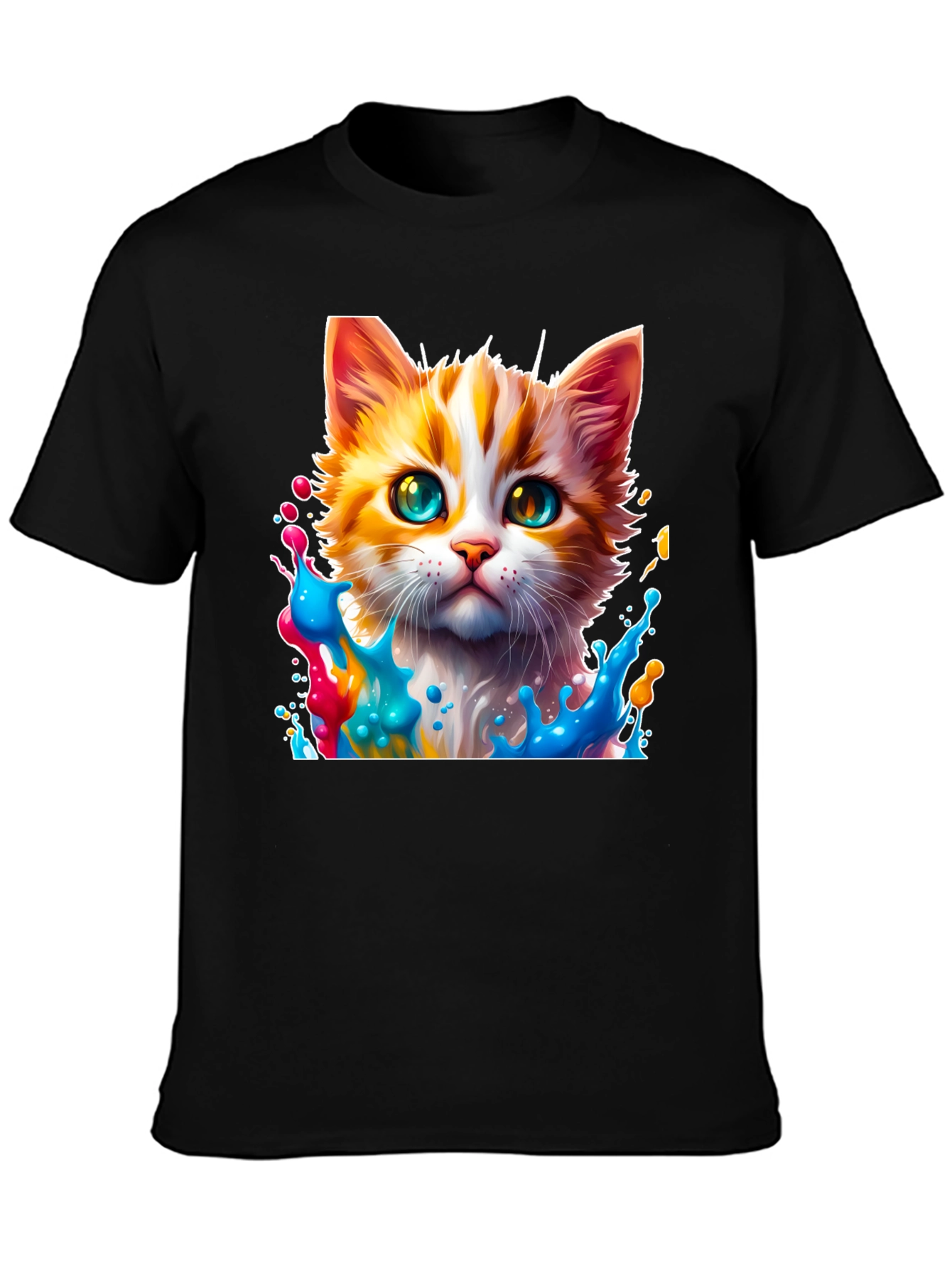 Colorful Cat Splash T-Shirt